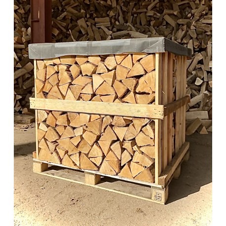Palette bûches 2 stères 25cm bois empilés